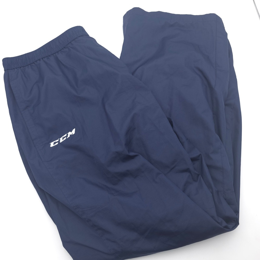 CCM Mens 2XL Navy Blue Hockey Warm Up Athletic Pants Elastic Waist Straight Leg